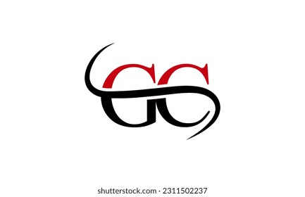 Initial GC letter Logo With Swoosh Design Graphic Vector Template for Business and Company Identity.