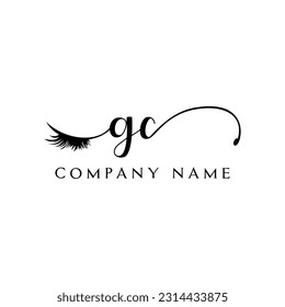 initial GC Logo lash logo eyelash vector modern symbols makeup