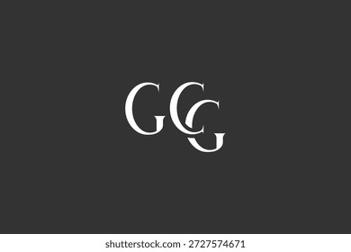 Diseño inicial del logotipo de la carta creativa de GCG. Diseño elegante del logotipo del monograma con los Elementos decorativos y la tipografía