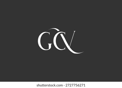 Diseño inicial del logotipo de la carta creativa de GCV. Diseño elegante del logotipo del monograma con los Elementos decorativos y la tipografía