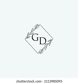 Initial GD beauty elegant logo design floral template illustration
