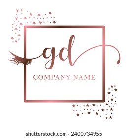 Initial GD calligraphy company eye and eyelash handwriting