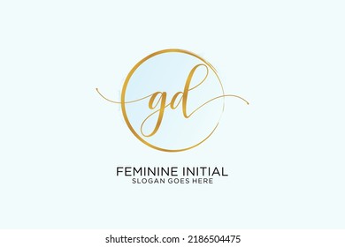 Initial GD Handschrift Logo mit Circle Template Vektorsignatur, Hochzeit, Mode, Blüte und botanisch mit kreativem Template.