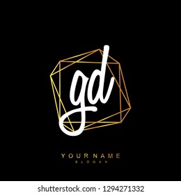 Initial GD handwriting logo vector