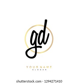 Initial GD handwriting logo vector