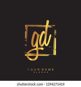 Initial GD handwriting logo vector