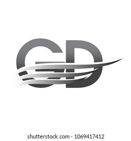 Initial GD wing logo, grey color vector logotype, logo for company name business and company identity.
