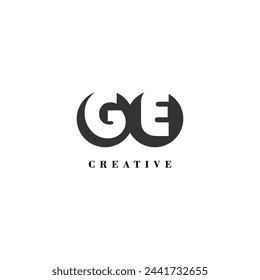 Initial GE company creative label trendy idea brand