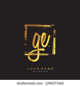 Initial GE handwriting logo vector
