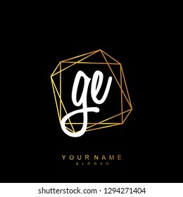 Initial GE handwriting logo vector