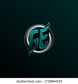 Initial GE logo design, Initial GE logo design with Circle style, Logo for game, esport, community or business.