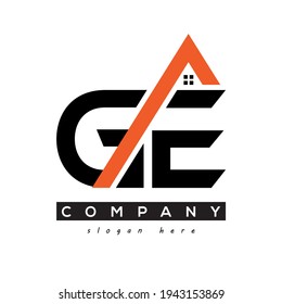 initial GE real estate logo vector