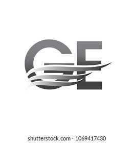 Initial GE wing logo, grey color vector logotype, logo for company name business and company identity.
