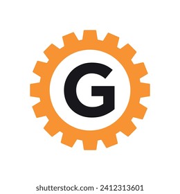 Initial Gear Logo combine with letter G vector template