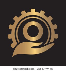 Initial Gear Logo combine with letter O vector template