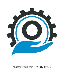 Initial Gear Logo combine with letter O vector template