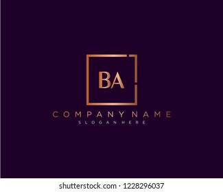 Initial geometric B & A elegant logo template vector