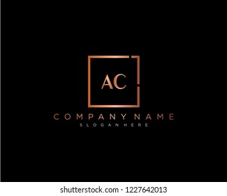 Initial geometric A & C elegant logo template vector