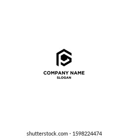 Initial Geometric conceptual logo for company name