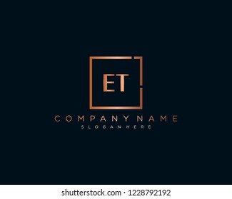 Initial geometric E & T elegant logo template vector