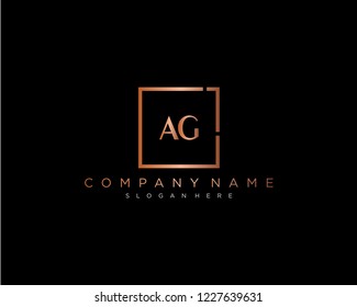 Initial geometric A & G elegant logo template vector