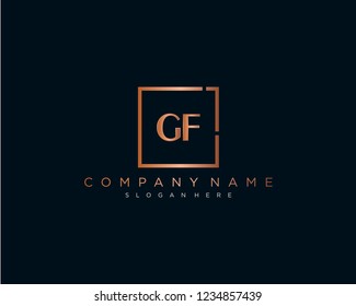 Initial geometric G & F elegant logo template vector