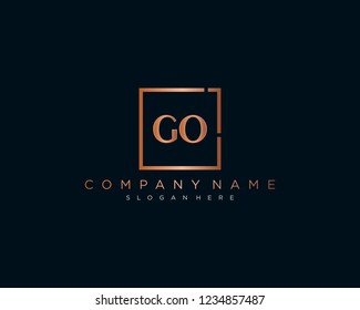 Initial geometric G & O elegant logo template vector