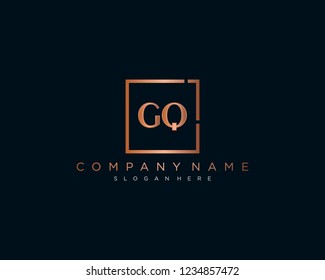 Initial geometric G & Q elegant logo template vector
