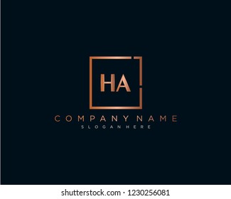 Initial geometric H &  elegant logo template vector