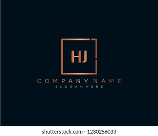 Initial geometric H & J elegant logo template vector