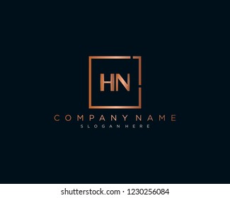 Initial geometric H & N elegant logo template vector