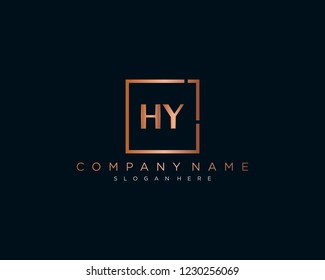 Initial geometric H & Y elegant logo template vector