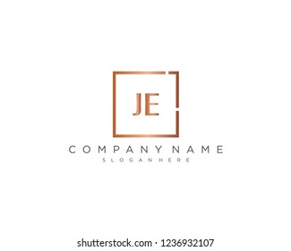 Initial geometric J & E elegant logo template vector