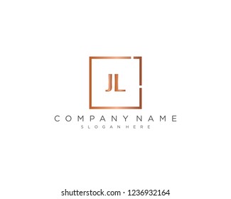 Initial geometric J & L elegant logo template vector