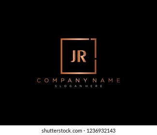 Initial geometric J & R elegant logo template vector