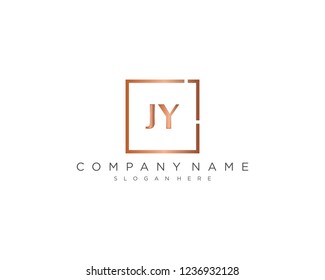 Initial geometric J & Y elegant logo template vector