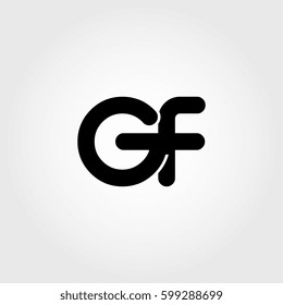 initial gf black business logo