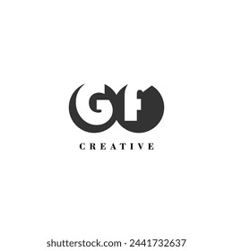 Initial GF company creative label trendy idea brand