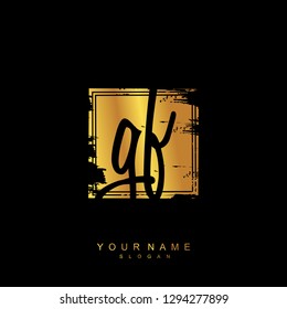 Initial GF handwriting logo vector
