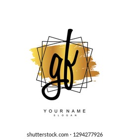 Initial GF handwriting logo vector