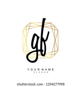 Initial GF handwriting logo vector