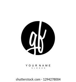 Initial GF handwriting logo vector