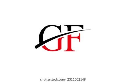 Logo de la carta inicial de GF con plantilla de vectores gráficos de diseño Swoosh para identidad de empresa y empresa.