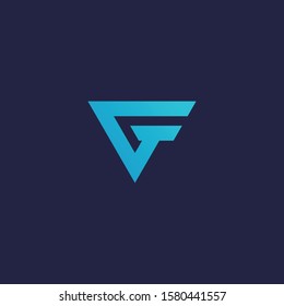initial gf triangle shape logo