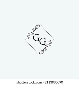 Initial GG beauty elegant logo design floral template illustration