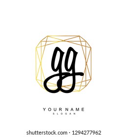 Initial GG handwriting logo vector