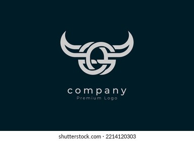 Initial GG horn Logo, minimalist letter GG with horn design logo, vector illustration