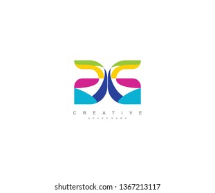 Initial GG letter abstract modern colorful liquid minimalist logo