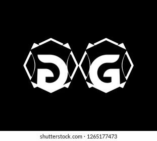Initial GG Letter Isolated Abstract Illusion Geometric Shape Logotype