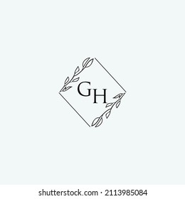 Initial GH beauty elegant logo design floral template illustration